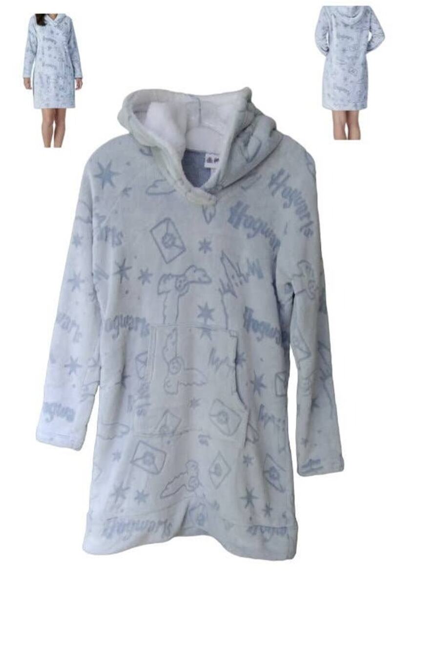 Harry Potter Wizarding World Lounger Plush Pajama Dress with  Hood Size S